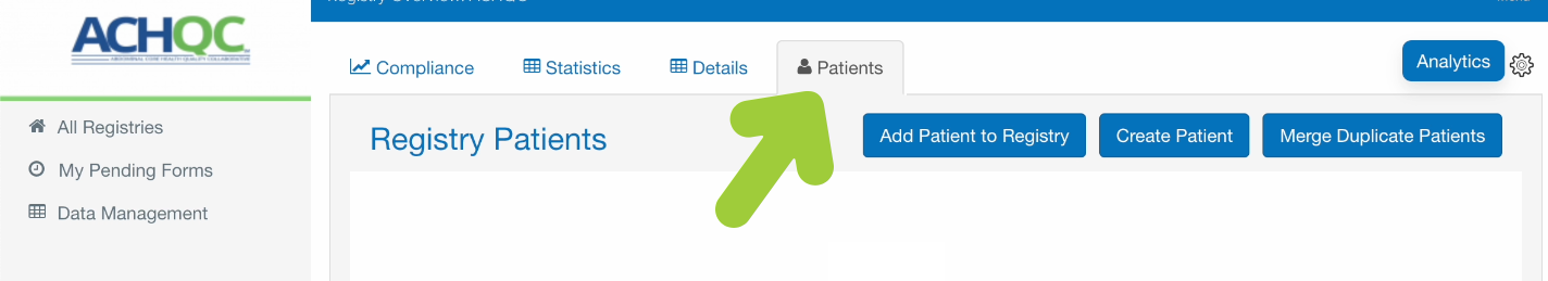 Click on patients tab