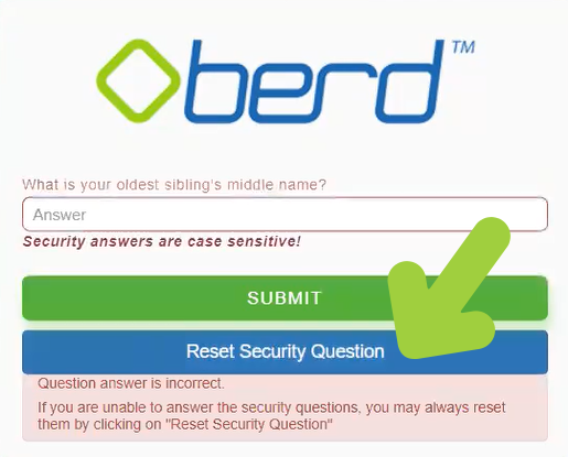 Reset security question